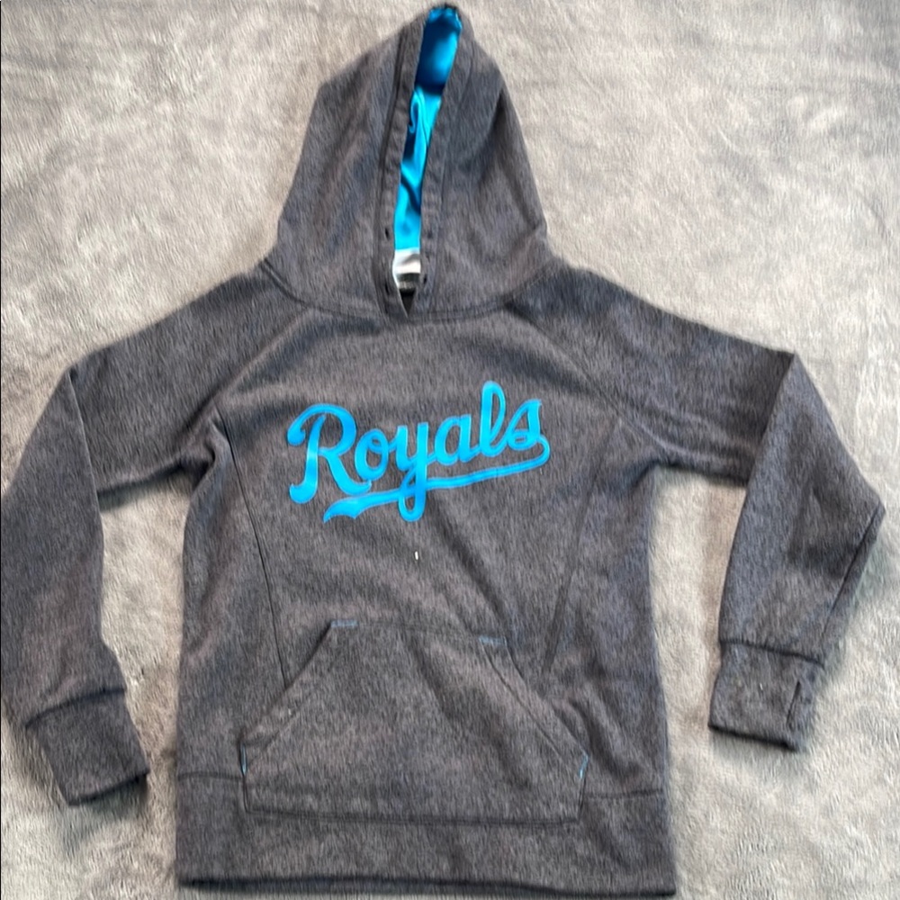 J. America Gray and Blue Hoodie Sweatshirt